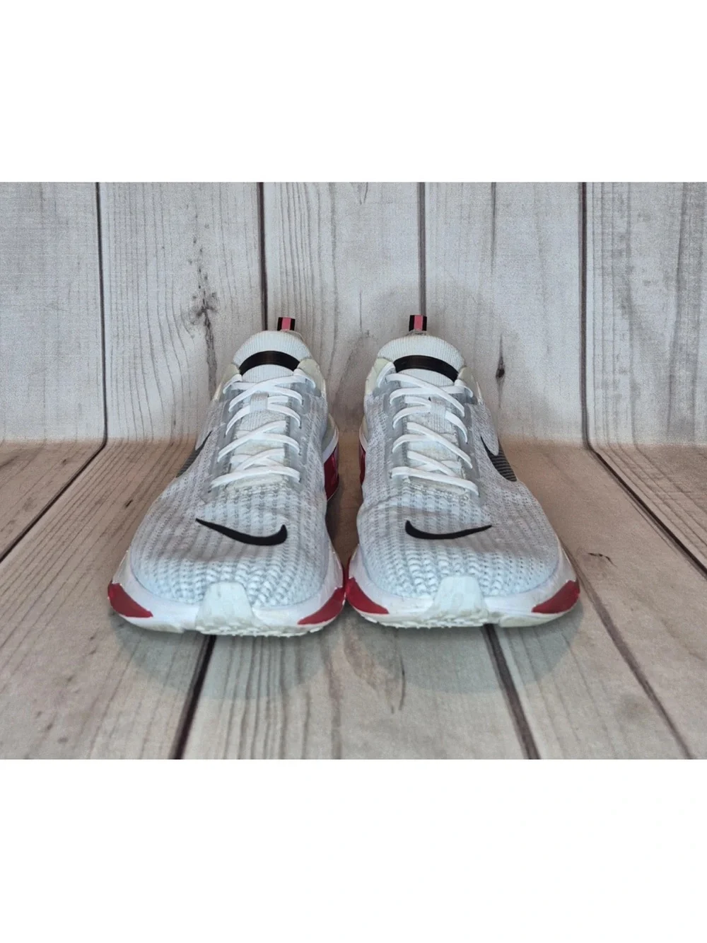 Nike ZoomX Invincible Run Flyknit 3 Men's Size 15 Shoes Cement Grey Fire Red